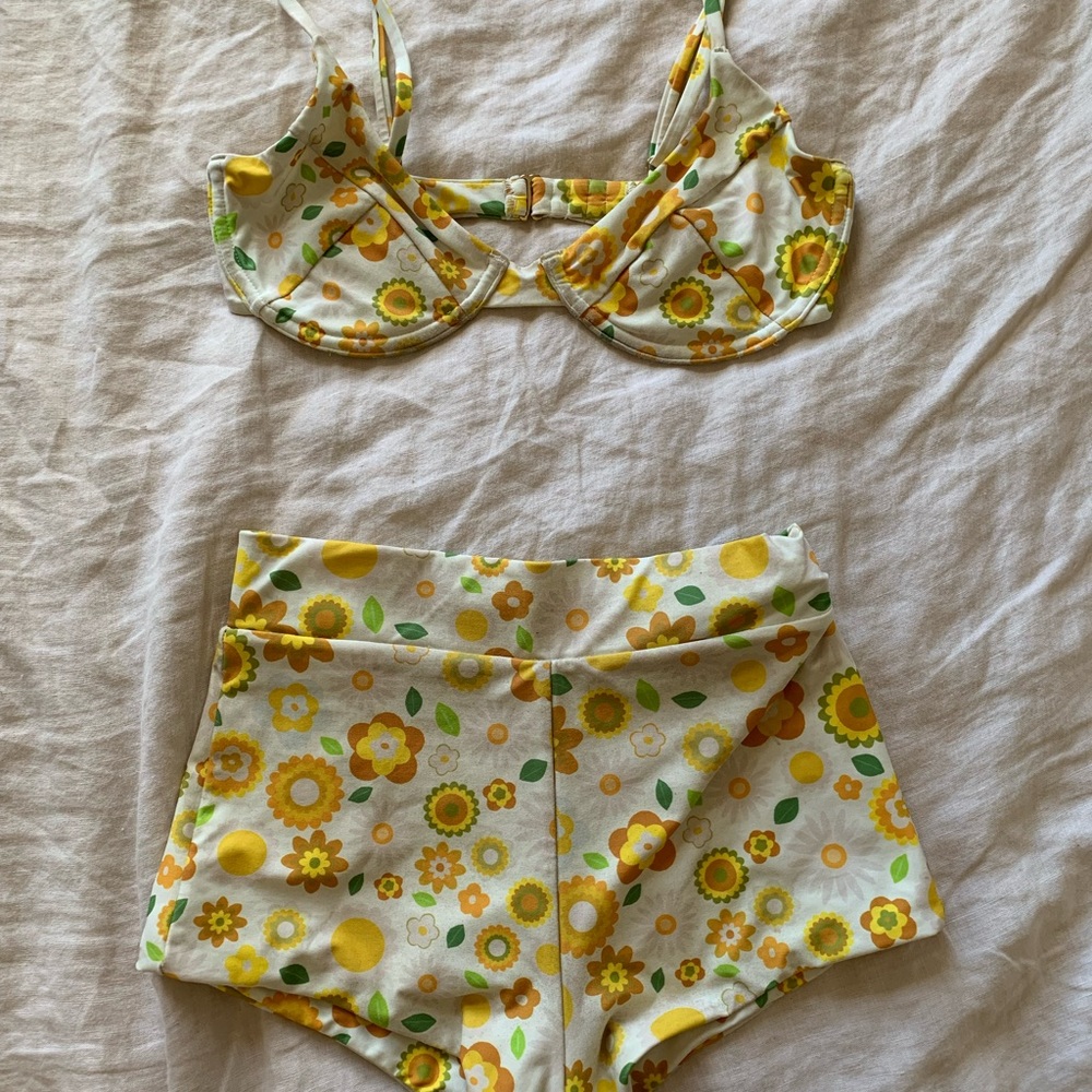 🌼Retro print Swim Suit Inner Relm S/XS🌼 - Picture 5 of 10